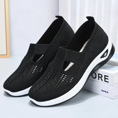 Women's New Summer Shoes Mesh Breathable Sneakers Light Slip on Flat Sandals Anti-slip Walking Woven Shoes Zapatillas De Mujer