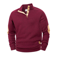 Spring Autumn Men's Casual Pullover Button Down Stand Collar Henley Polo Coats Long Sleeve Stand Collar Sweatshirts for Sport