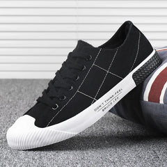 New Men's Low-cut Canvas Shoes Students Joker Lace-up Casual Shoe.