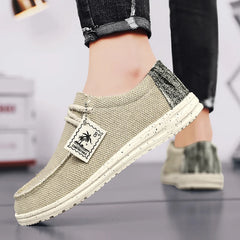 Men's Canvas Shoes Summer 2023 New Lightweight Breathable Soft Slip on Casual Shoes Fashion Beach Vacation Loafers Men Footwear