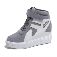 2026 Thick Platform Sneakers Casual Lace-Up Wedges High Heel Womens Shoes Outdoor Black Red Platform Vulcanize Shoes Women