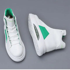 Luxury brand casual sneaker for men White high top air cushion sneakers Man Comfortable Soft Lace up botas masculino 2024
