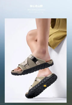 Men's Thick Soled Round Toe Fashionable Slippers Women's Comfortable Breathable Casual, Wear-resistant Sandals Summer Slippers