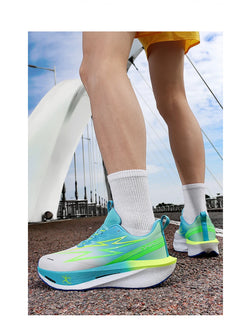 Running Shoes Marathon Carbon Board Air Cushion Men Sports Breathable Lightweight Women's Comfortable Athletic Nonskid Sneakers