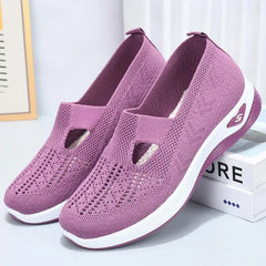 Women's New Summer Shoes Mesh Breathable Sneakers Light Slip on Flat Sandals Anti-slip Walking Woven Shoes Zapatillas De Mujer