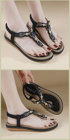 Summer New woman sandals Fashion Flats Women Casual Beach Shoes Women's Bohemia Style Leisure sandals Large Size 36-42