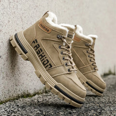 2025 Winter New: Men's Mid-High Top Warm Thickened Snow Sneakers - Versatile Trendy Platform Shoes for Outdoor Running
