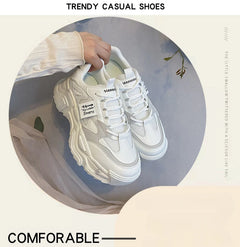 Chunky Platform Sneakers for Women Autumn New Fashion Thick Sole Vulcanized Shoes Woman Casual Non Slip Breathable Sports Shoes
