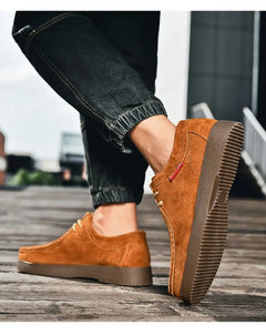 High Quality Men Casual Shoes Suede Leather Work Shoes Platform British Business Party Dress Shoes Male Lace-up Flats Sneakers