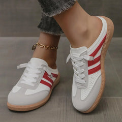 Women Mules Shoes Sports Round Toe Flat Female Footwear Casual Sneakers Clogs Platform Summer Slip on Creeper Baotou Slippers