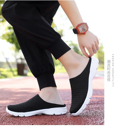 Men Slippers Summer Mesh Breathable Home Indoor Slippers Men Thick Bottom Slides Fashion Couple Walking Shoes Chanclas Hombre