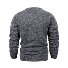 Men's Warm Crew Neck Sweatshirt Fleece Lined Thermal Pullover Autumn Winter Fashion Casual Sweater Loose Knit Long Sleeve Hoodie