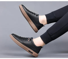 New Leather Shoes for Men Non-slip Sports Fashion Comfortable Sneakers Male Flat Slip-on Casual Brand Men's Casual