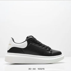 Fashionable Thick Bottomed Casual Shoes Leather Heightening Couple Sneakers Comfortable Breathable Low Top Sports Shoes