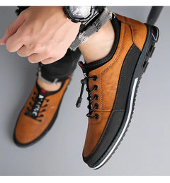 New Men's Leather Flat Casual Shoes Soft Sole Slip on Loafers Business Formal Shoes for Men Zapatos Casuales De Hombre Plus Size