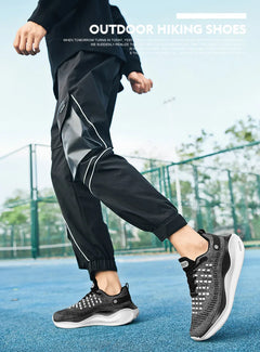 Men's breathable mesh thick-sole running shoes four season soft-sole non-slip outdoor casual sports shoes fashion light sneakers