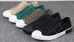 New Men's Low-cut Canvas Shoes Students Joker Lace-up Casual Shoe.