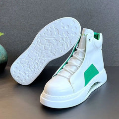 Luxury brand casual sneaker for men White high top air cushion sneakers Man Comfortable Soft Lace up botas masculino 2024
