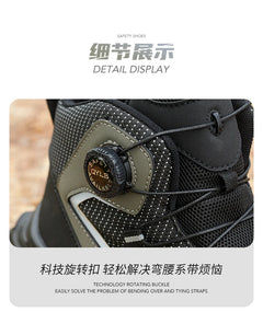 Rotating button Safety Shoes Men Boots work Sneakers Male Steel Toe shoes Protective Boots Puncture-Proof Indestructible shoes