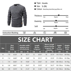 Men's Warm Crew Neck Sweatshirt Fleece Lined Thermal Pullover Autumn Winter Fashion Casual Sweater Loose Knit Long Sleeve Hoodie