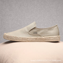 Soft Espadrilles Men Hemp Loafers Slip on Shoes Fashion Mens Shoes Casual Male Breathable Canvas Spring Rubber Sneakers Men