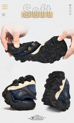 Men Sneakers Summer Wading Mesh Shoes Comfortable Slip on Outdoor Hiking Shoes Zapatos Hombre Casual Climbing Trekking Footwear
