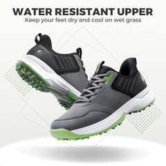 Fittington Professional Golf Shoes Wide Man Casual Sneakers Cushioning Outdoor Water Resistant Sport Shoes for Men with Spike