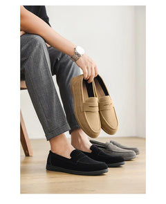 Genuine Leather Men Casual Shoes Luxury Brand Breathable Slip on Black Driving Shoes Moccasins Plus Size 39-45 Soft Men Loafers