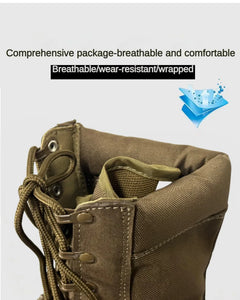 New Brand Leather Man Tactical Combat Boots Men Outdoor Hiking Desert Boots Breathable Male Ankle Boots