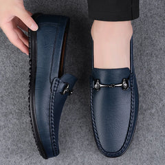 Elegantes Men Genuine Leather Loafers Non Slip Walking Shoes Breathable Outdoor Slip on Flats Casual Shoes Man Driving Moccasins