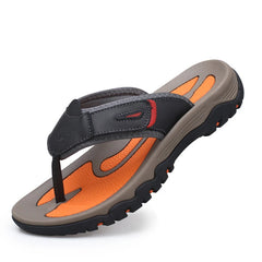 Cow Leather Outdoor Men Slippers Non-slip Wear-resistant Men's Flip Flops Summer Casual Shoes For Men Beach Sandals Plus Size