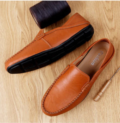 Men Loafers 2025 New Leather Shoes Men‘s Casual Shoes Moccasins Breathable Sneakers Men Driving Shoes Comfort Flats Plus Size 48