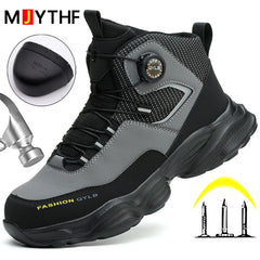 Rotating button Safety Shoes Men Boots work Sneakers Male Steel Toe shoes Protective Boots Puncture-Proof Indestructible shoes