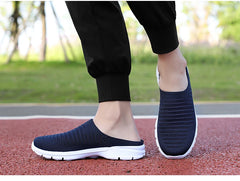 Men Slippers Summer Mesh Breathable Home Indoor Slippers Men Thick Bottom Slides Fashion Couple Walking Shoes Chanclas Hombre