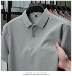 Men's 100% Cotton Polo Shirt - Summer Casual Breathable Tee,19 Colors,Ideal for Golf and Sports,Business Casual,Silk-Like Finish
