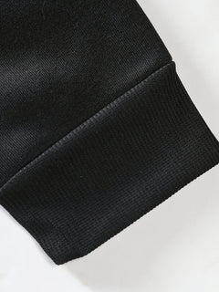 Black round Neck Sweatshirt Men's Casual Fashion Solid Color Sporty Loose Fit Spring Autumn Wear for Teenagers And Adults
