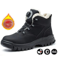 Rotating Buttons Work Boots Men Steel Toe Shoes Safety Boots Puncture-Proof Protective Shoes Waterproof Indestructible Shoes New
