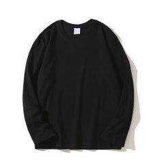 Heavy Cotton Men's Long Sleeve T Shirt Solid Color Cotton Bottom Shirt Half Sleeve 100% Cotton T Shirt Korean Tee