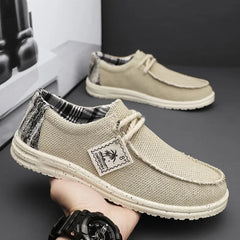 Men's Canvas Shoes Summer 2023 New Lightweight Breathable Soft Slip on Casual Shoes Fashion Beach Vacation Loafers Men Footwear