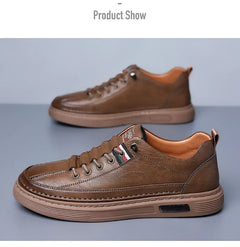 New Leather Shoes for Men Non-slip Sports Fashion Comfortable Sneakers Male Flat Slip-on Casual Brand Men's Casual