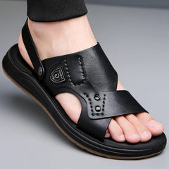 British Style Men's Outdoor Beach Shoes Summer Trend Thick Soled Wear-resistant Men's Oxford Shoes Breathable Casual Sandals