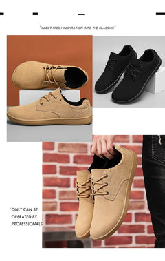 Barefoot Men's Sneakers With Wide Toe Size 48 Minimalist Cow Suede Leather Upper Casual Man Shoes Comfortable Walking Shoes