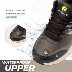 Fittington Hiking Shoes Extra Wide For Man Outdoor Walking Shoes Low-top Waterproof Work Shoes Toe with Arch Support for Heel