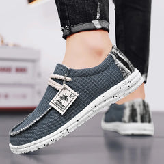Men's Canvas Shoes Summer 2023 New Lightweight Breathable Soft Slip on Casual Shoes Fashion Beach Vacation Loafers Men Footwear