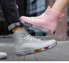 Men Rain Boots Fashion Trendy Nude Boots Anti-skid Work Chef Shoes Durable Waterproof Rubber Fishing Shoes Male Sneakers 2023New