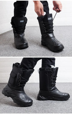 Winter Men's Waterproof Sneakers 2025 Outdoor Snow Boots for Men Thickened Warm Fishing Non-slip Hiking Boots Male Plus Size 46