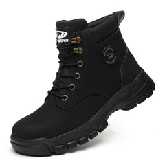 New 2024 Fashion Winter Velvet Work Safety Boots For Men Nail Proof Indestructible Waterproof Steel Toe Cap Male Sneakers
