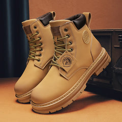 2026 Winter Ankle Boots Men's Boots Outdoor Yellow Boots Classic Design High Top Men Casual Shoes Botas Para Hombre