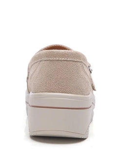 Women Flats Elegant Skateboard Shoes White Sneakers Thick Sole Inner Height Increasing Vulcanized Shoes For Men And Women