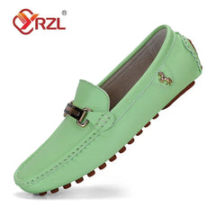 YRZL Men's Loafers Dress Office Shoes Men PU Leather Casual Shoes Lightweight Breathable Comfortable Slip on Driving Shoes Men
